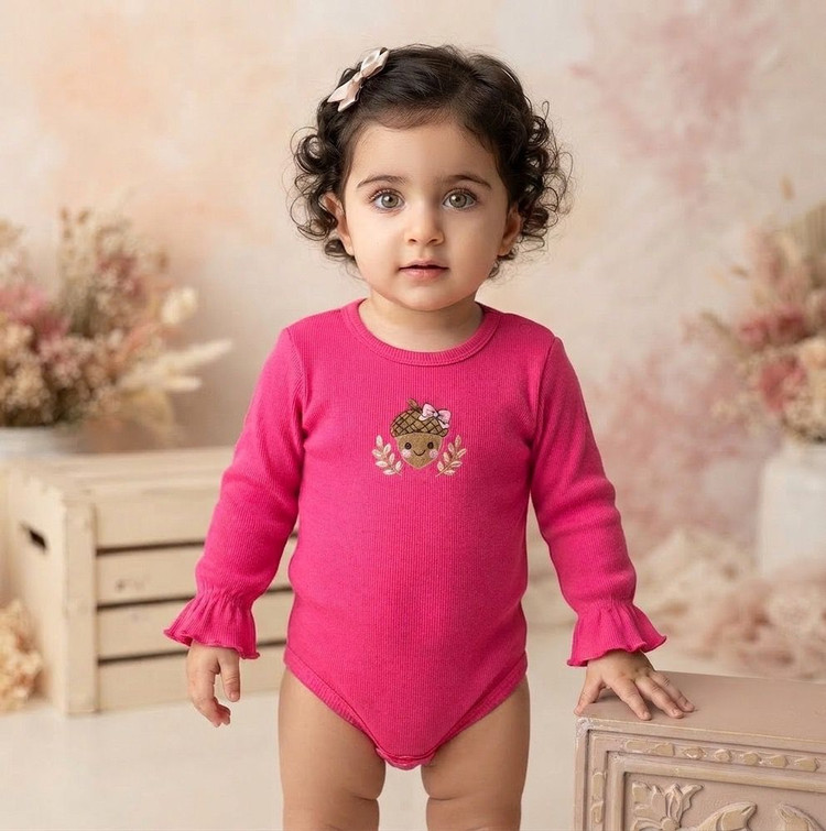 بادی پاییزه گلدوزی فندوقک جنس پنبه درجه یک سبزو سرخابی